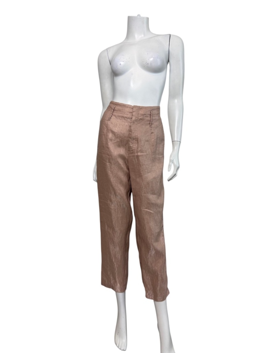 Forte_Forte Iridescent Pants in Metallic Nude/Blush Size 1/ (ALTERED)